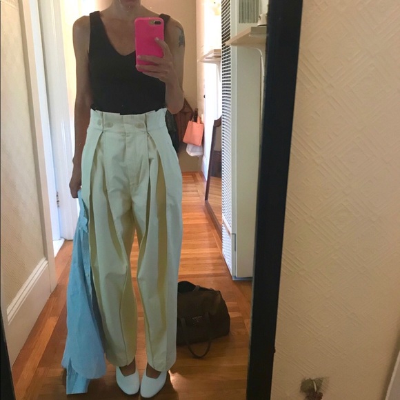 Mango committed ecru exaggerated pleated pant 2 - Picture 1 of 2
